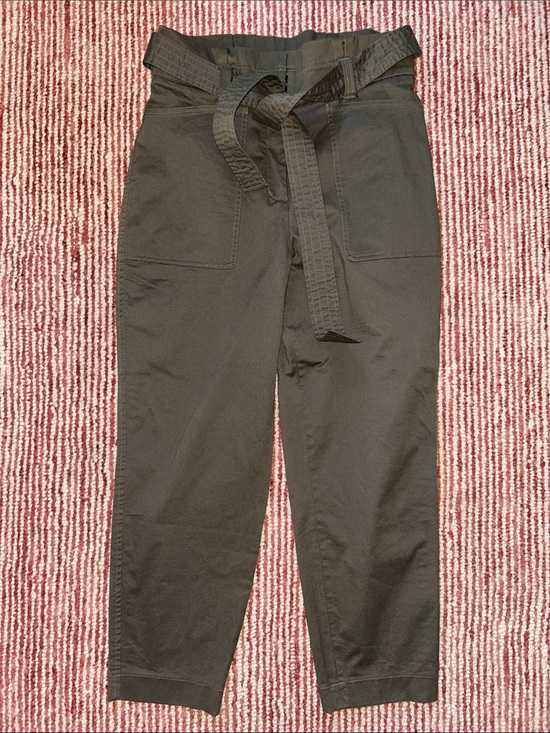 Express Pants - Express Black High-Rise Paperbag Chinos with Belt